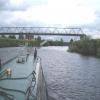 Haddlesey Junction, Lock house and lock entrance on the left under pipe bridge by Brian Smith-Goose – May 2009