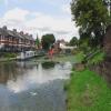 Top lock in the distance, viewed from the middle lock by John Howarth – 5 August 2009
