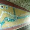 Map painted on bridge wall by Rocky Sprogs – 8 July 2012