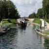 We follow the loaded grain barge in to this canal lock by Peter Stockdale – 1 September 2014