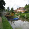 This is looking west. The Droitwich Canal and Barge Lock are on the left. On the right is the River Salwarpe. Behind the photographer is the Droitwich Junction Canal with the canalised section of the River Salwarpe by Rod Fox – 3 September 2008
