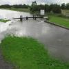 The flood lock flooded - the top of the lock ladder just visible as two white arcs on the right by John Howarth – 26 June 2007
