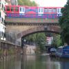 DLR train crossing bridge No 7 heading towards Bank by Mike and Ethel Cummins – 12 September 2016