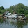 Wreck of the MV Chica, above Dutton Locks by Andrew Instone-Cowie – June 2003